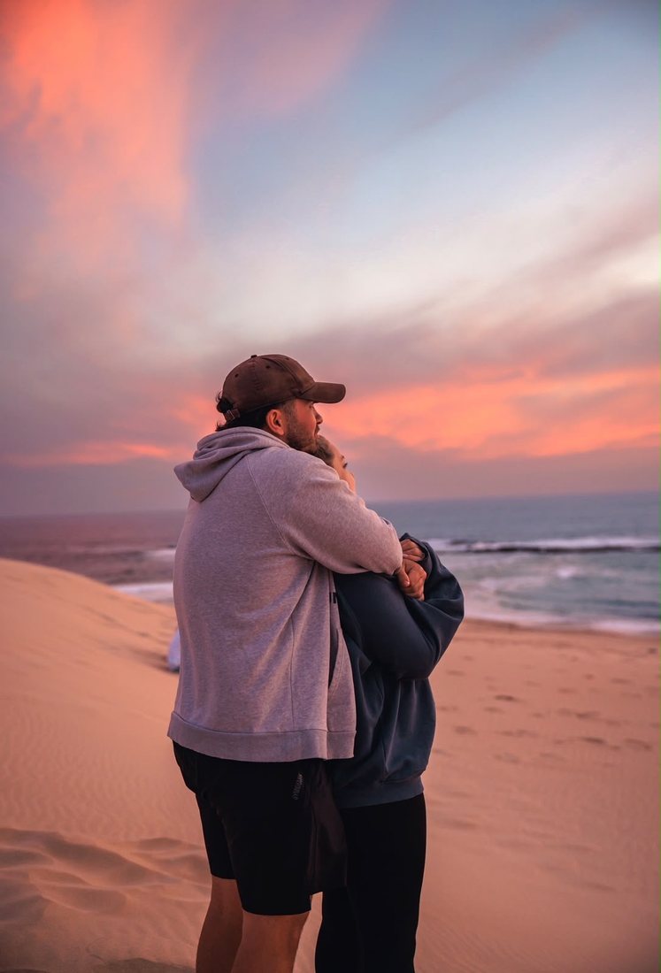 Chloe and Connor on the dunes