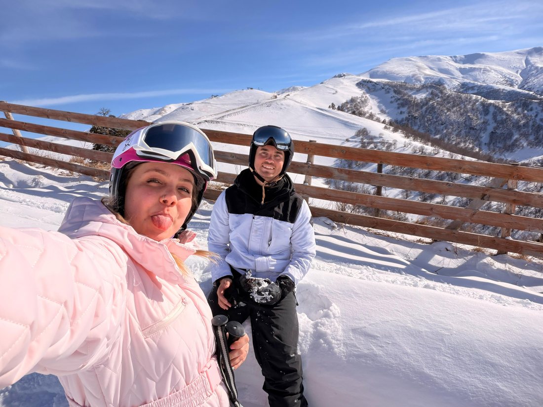 Chloe and Connor on a ski trip
